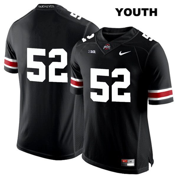 Ohio State Buckeyes Youth Wyatt Davis #52 White Number Black Authentic Nike No Name College NCAA Stitched Football Jersey HS19K05FQ